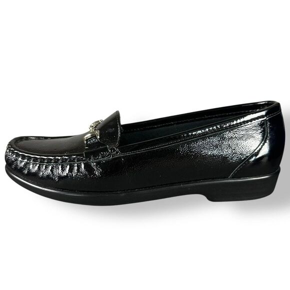 SAS Metro Leather Loafers Tripad Comfort Foot Bed Black Patent WMNS SZ 6.5 M EUC - Picture 7 of 10
